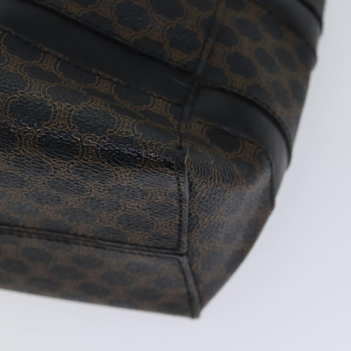 Celine Macadam Canvas Hand Bag PVC Black Auth 71339