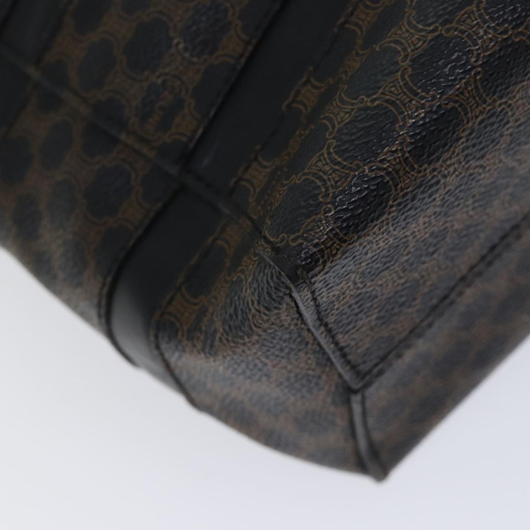 Celine Macadam Canvas Hand Bag PVC Black Auth 71339
