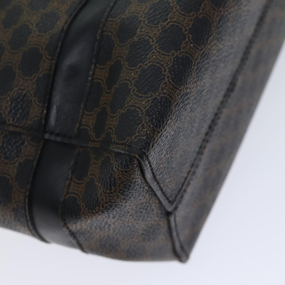 Celine Macadam Canvas Hand Bag PVC Black Auth 71339