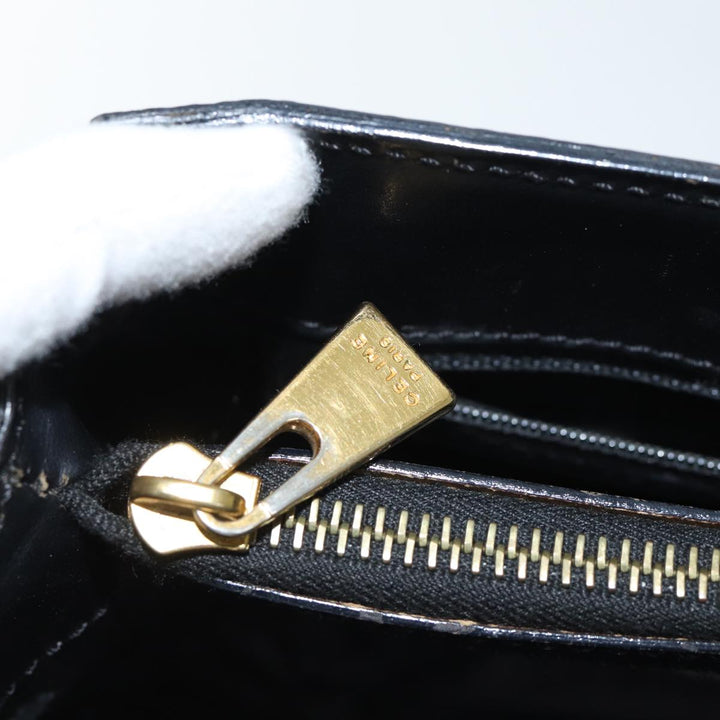 Celine Macadam Canvas Hand Bag PVC Black Auth 71339