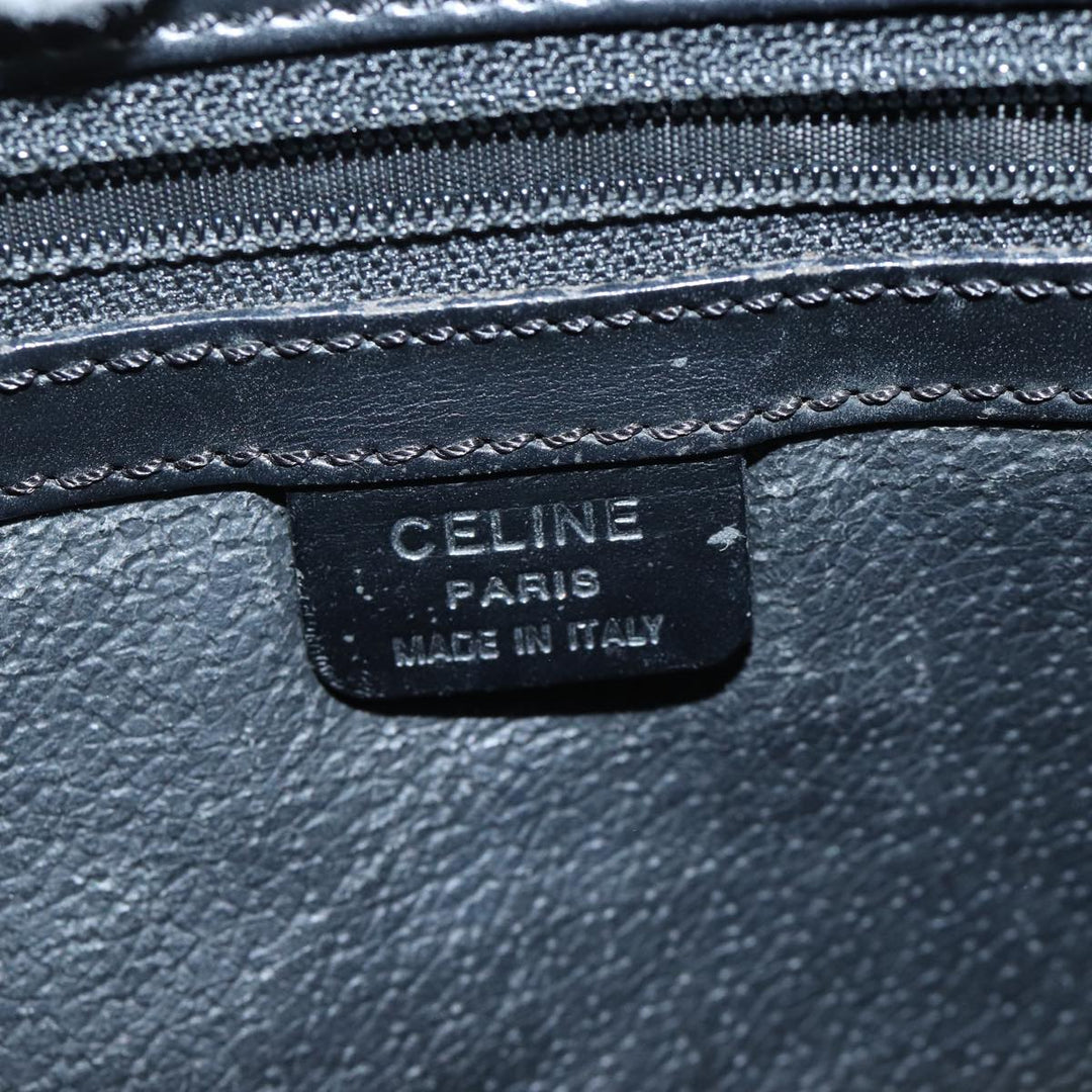 Celine Macadam Canvas Hand Bag PVC Black Auth 71339