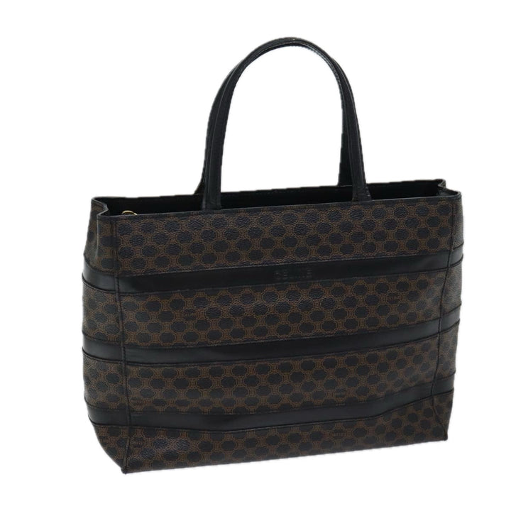 Celine Macadam Canvas Hand Bag PVC Black Auth 71339