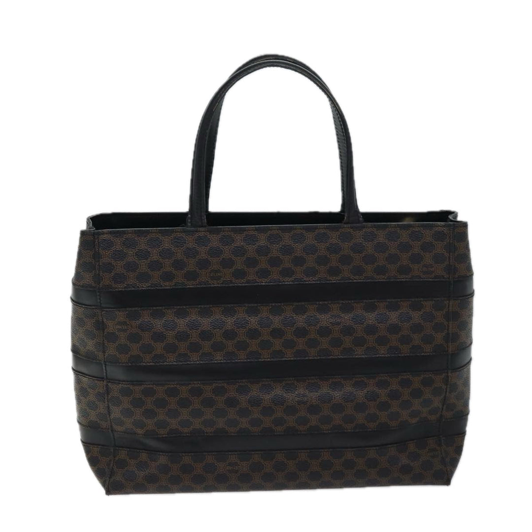 Celine Macadam Canvas Hand Bag PVC Black Auth 71339