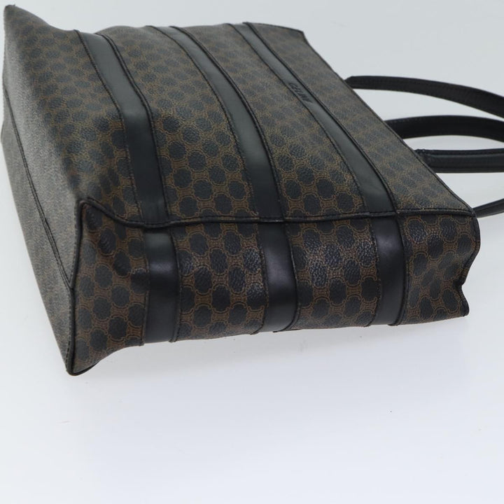 Celine Macadam Canvas Hand Bag PVC Black Auth 71339