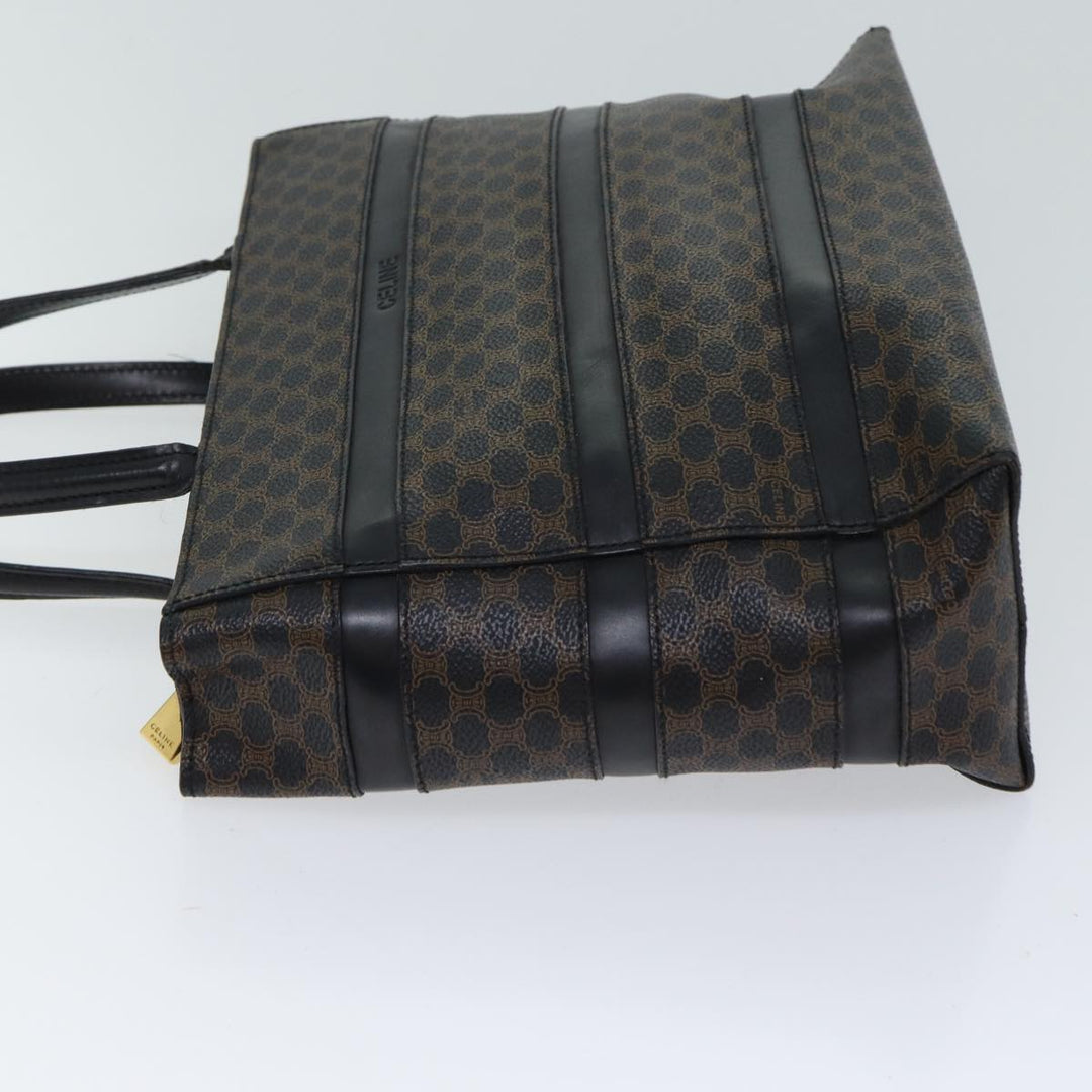 Celine Macadam Canvas Hand Bag PVC Black Auth 71339