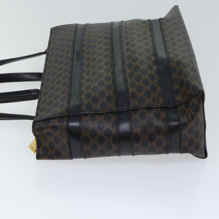 Celine Macadam Canvas Hand Bag PVC Black Auth 71339