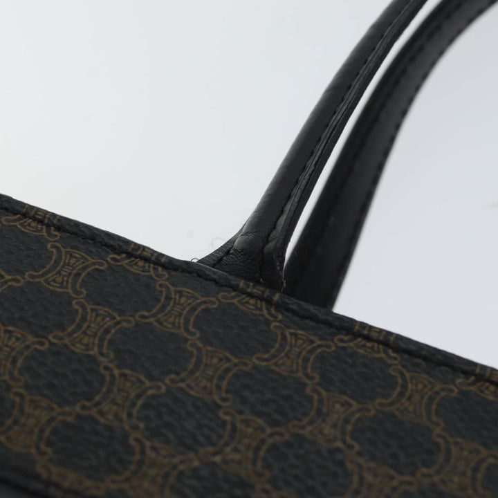 Celine Macadam Canvas Hand Bag PVC Black Auth 71339