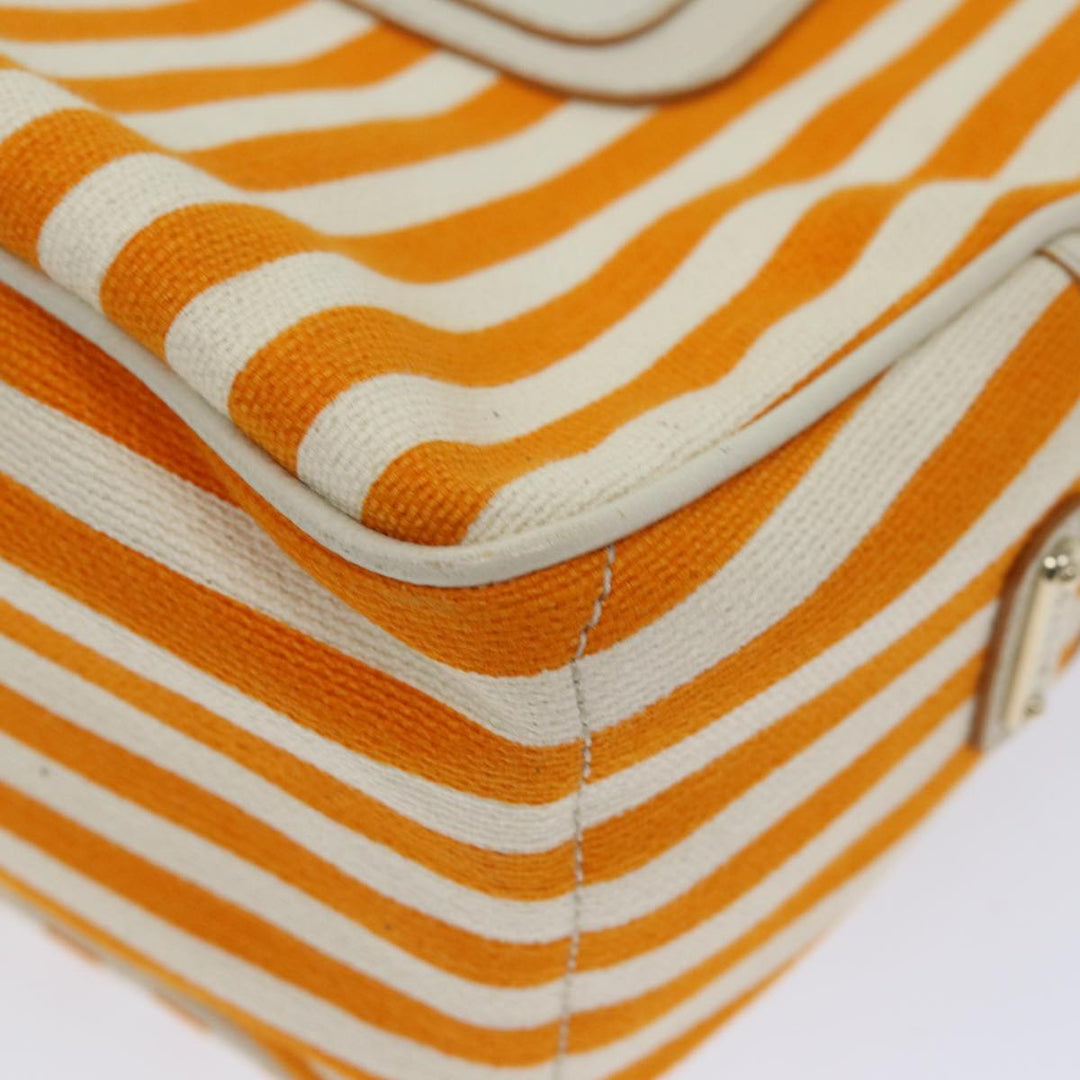 Celine Hand Bag Canvas Orange Auth 71340
