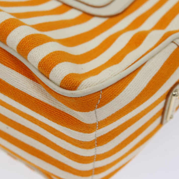 Celine Hand Bag Canvas Orange Auth 71340
