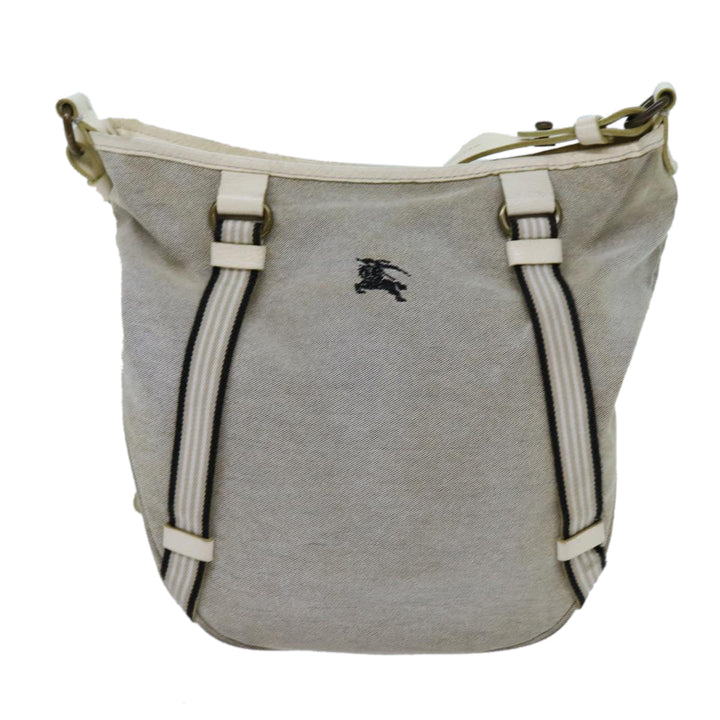 Burberry Blue Label Shoulder Bag Canvas Gray Auth 71350