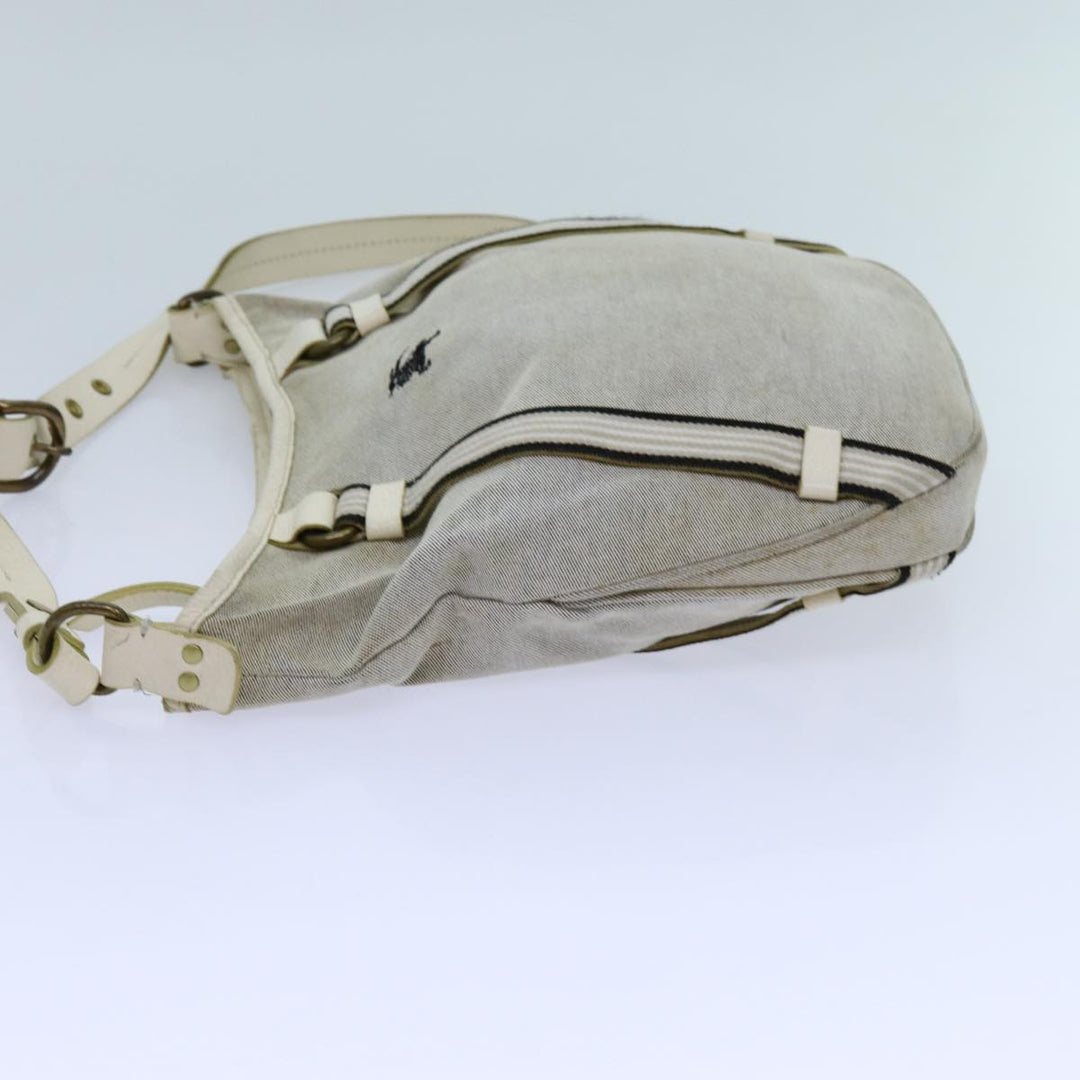 Burberry Blue Label Shoulder Bag Canvas Gray Auth 71350