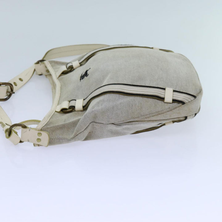 Burberry Blue Label Shoulder Bag Canvas Gray Auth 71350