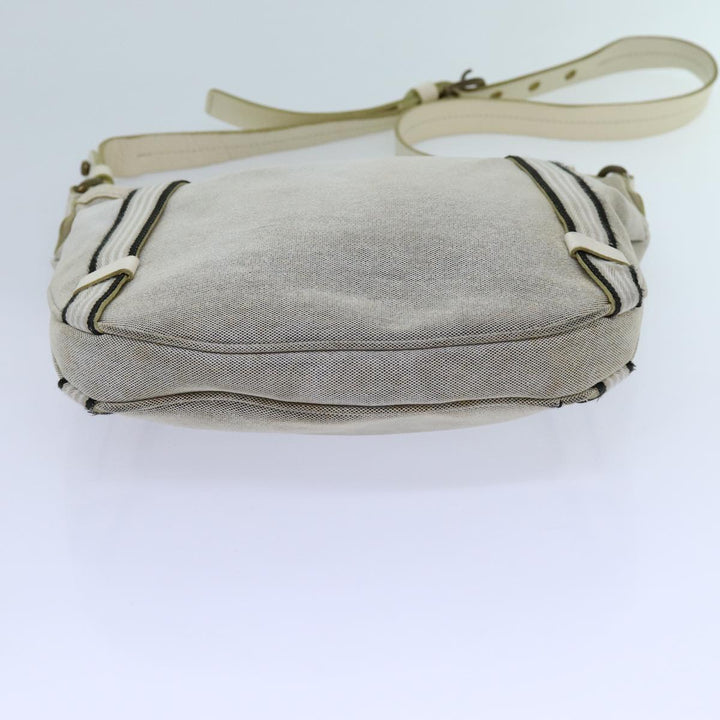 Burberry Blue Label Shoulder Bag Canvas Gray Auth 71350
