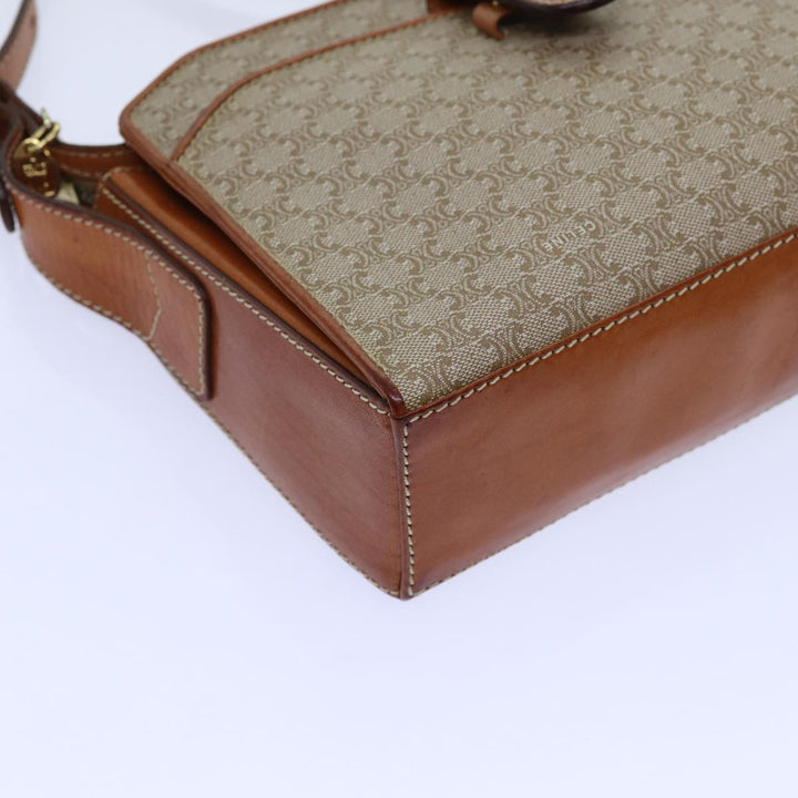 Celine Macadam Canvas Shoulder Bag Beige  71426