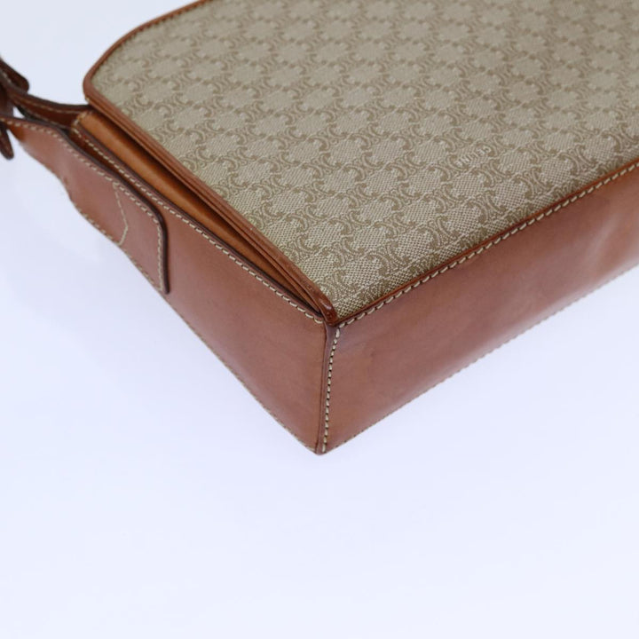 Celine Macadam Canvas Shoulder Bag Beige  71426