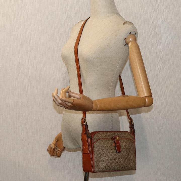 Celine Macadam Canvas Shoulder Bag Beige  71426
