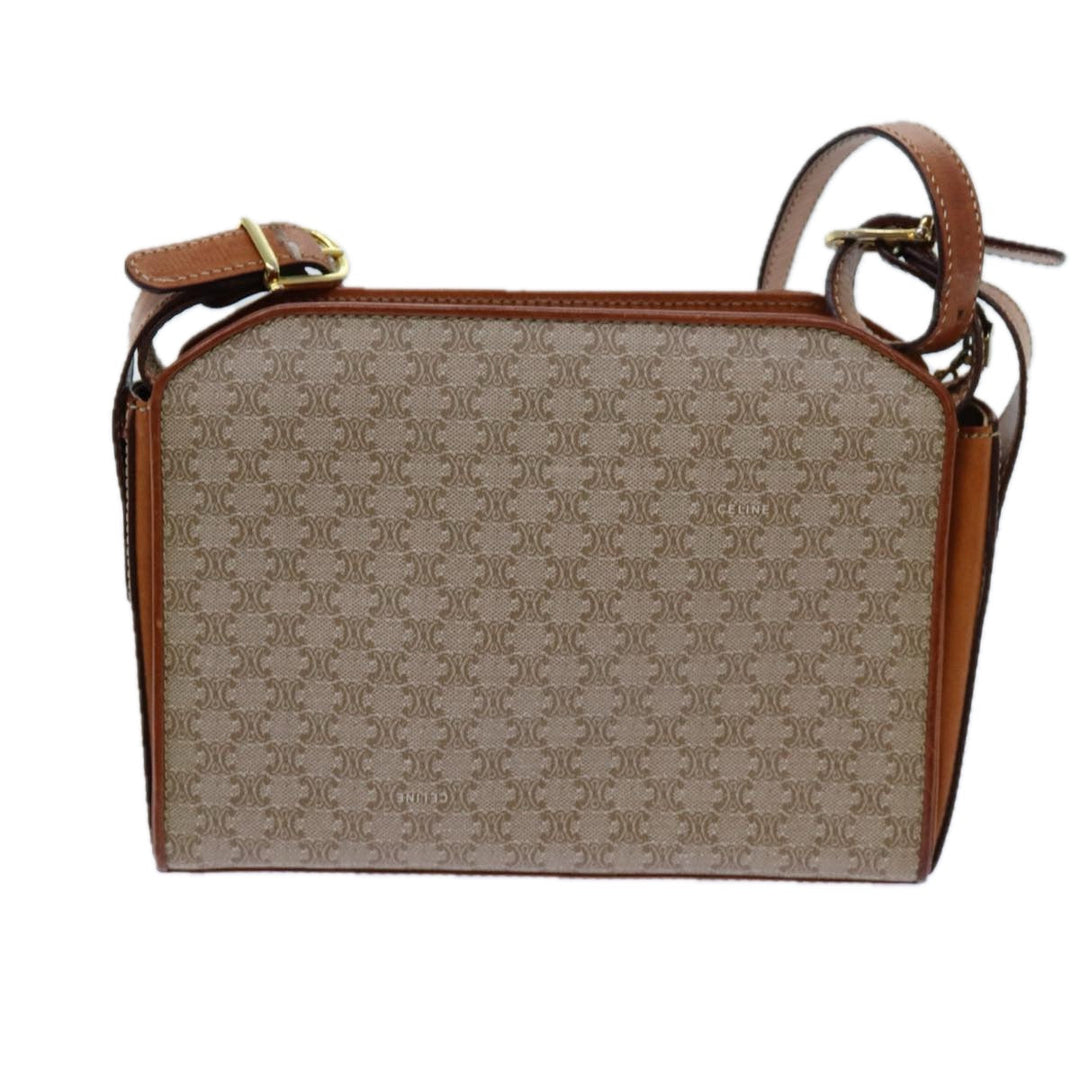 Celine Macadam Canvas Shoulder Bag Beige  71426