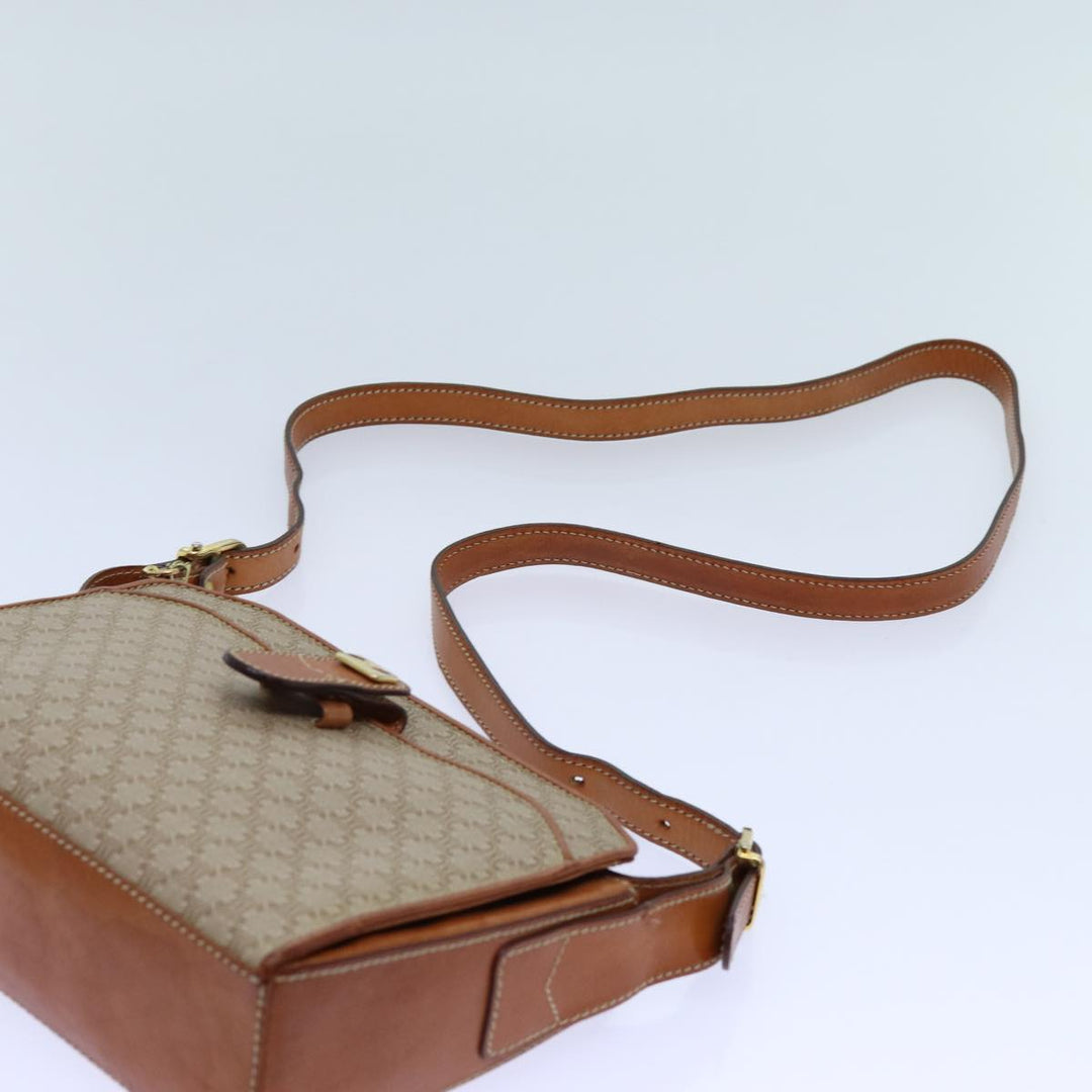 Celine Macadam Canvas Shoulder Bag Beige  71426