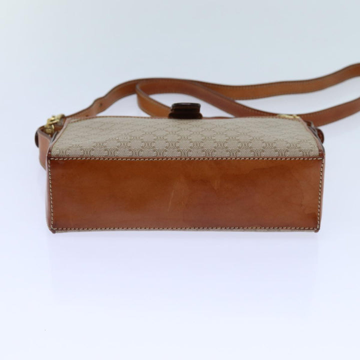 Celine Macadam Canvas Shoulder Bag Beige  71426