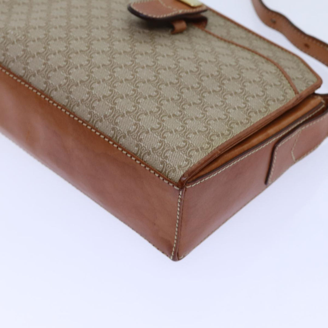 Celine Macadam Canvas Shoulder Bag Beige  71426