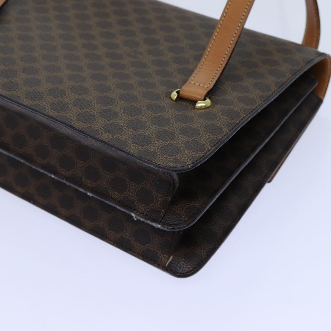 Celine Macadam Canvas Shoulder Bag PVC Brown Auth 71427