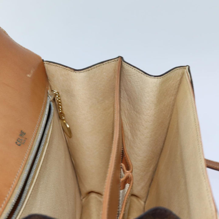 Celine Macadam Canvas Shoulder Bag PVC Brown Auth 71427