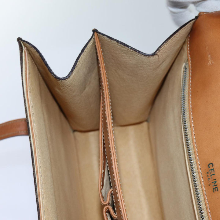 Celine Macadam Canvas Shoulder Bag PVC Brown Auth 71427