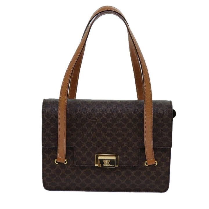 Celine Macadam Canvas Shoulder Bag PVC Brown Auth 71427