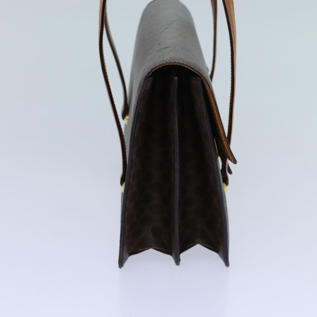 Celine Macadam Canvas Shoulder Bag PVC Brown Auth 71427