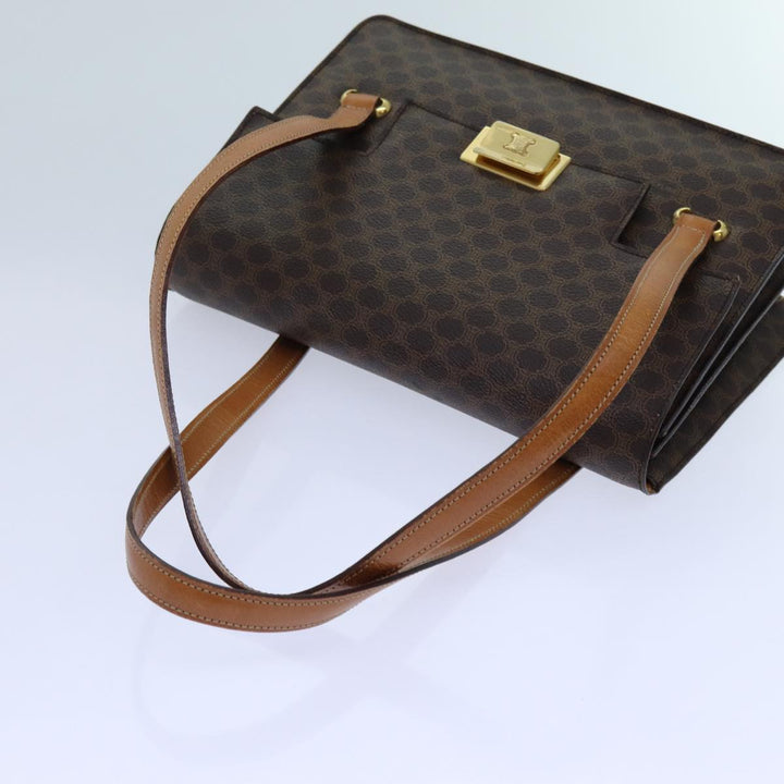 Celine Macadam Canvas Shoulder Bag PVC Brown Auth 71427