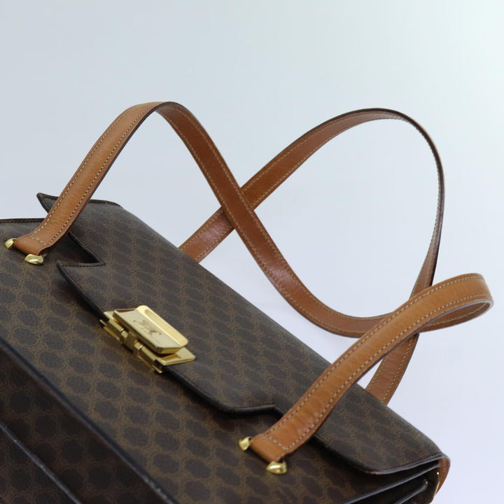 Celine Macadam Canvas Shoulder Bag PVC Brown Auth 71427