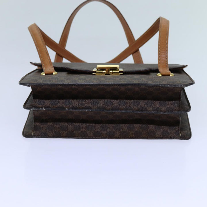 Celine Macadam Canvas Shoulder Bag PVC Brown Auth 71427