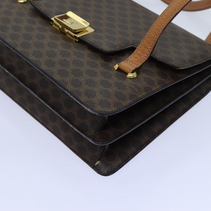 Celine Macadam Canvas Shoulder Bag PVC Brown Auth 71427