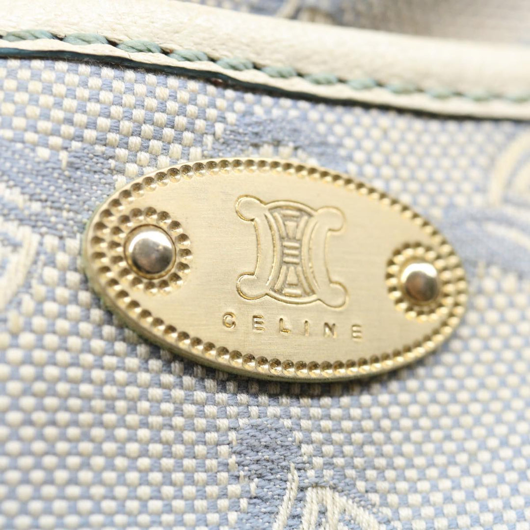 Celine C Macadam Canvas Hand Bag Light Blue Auth 71535
