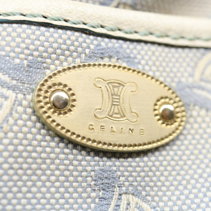 Celine C Macadam Canvas Hand Bag Light Blue Auth 71535