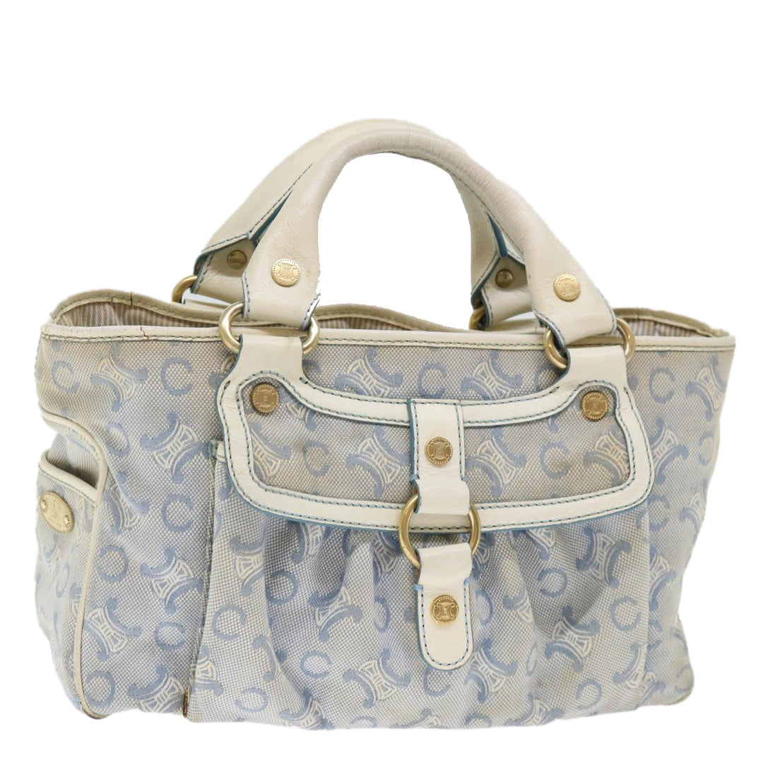 Celine C Macadam Canvas Hand Bag Light Blue Auth 71535