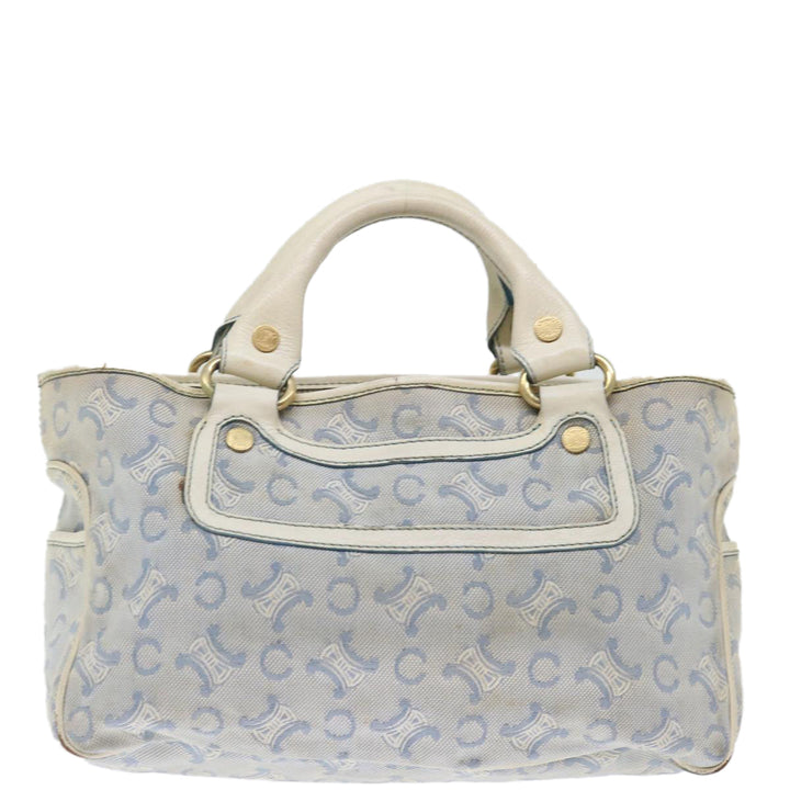 Celine C Macadam Canvas Hand Bag Light Blue Auth 71535