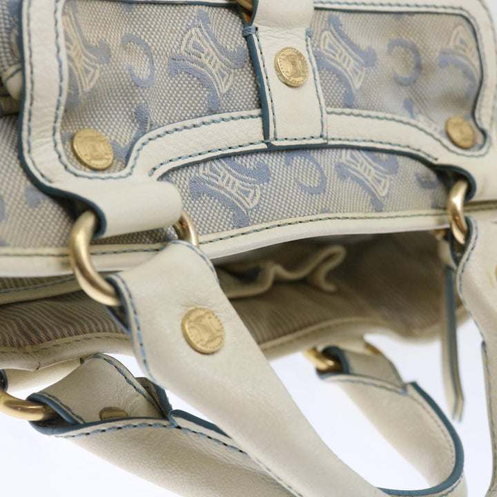 Celine C Macadam Canvas Hand Bag Light Blue Auth 71535