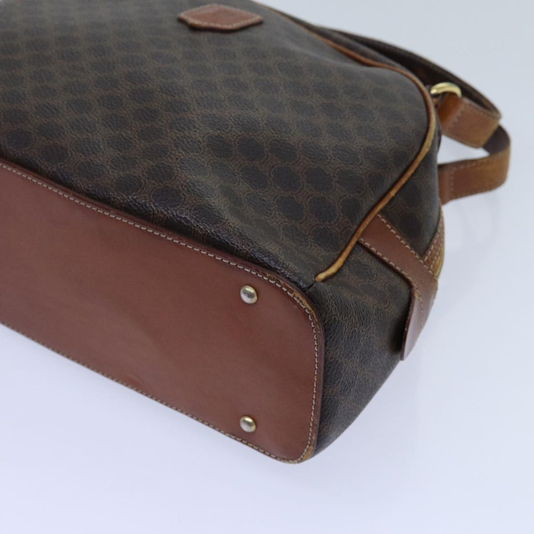 Celine Macadam Canvas Hand Bag PVC Brown Auth 71537