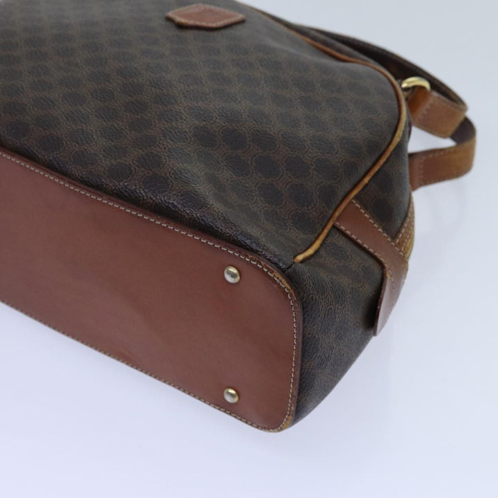 Celine Macadam Canvas Hand Bag PVC Brown Auth 71537