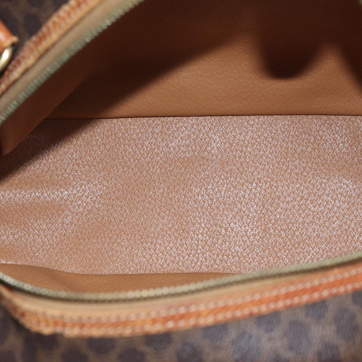 Celine Macadam Canvas Hand Bag PVC Brown Auth 71537