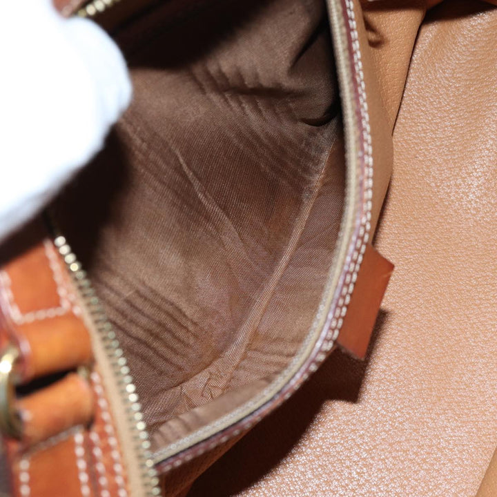 Celine Macadam Canvas Hand Bag PVC Brown Auth 71537