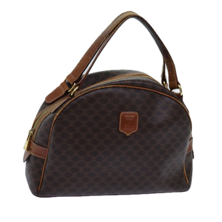 Celine Macadam Canvas Hand Bag PVC Brown Auth 71537