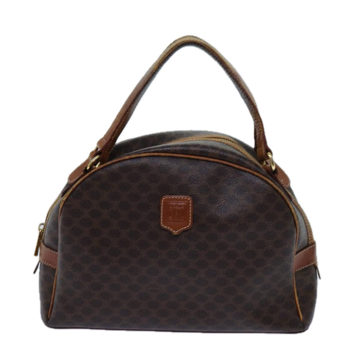 Celine Macadam Canvas Hand Bag PVC Brown Auth 71537