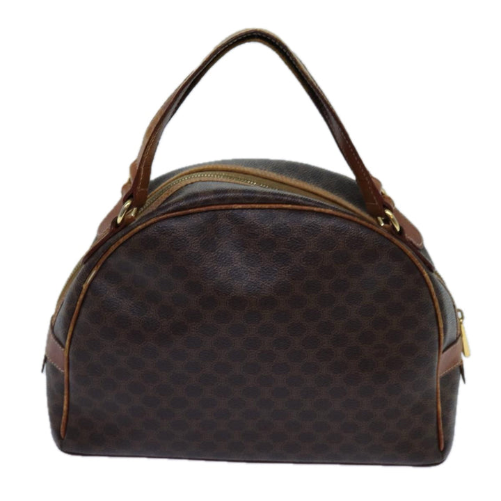 Celine Macadam Canvas Hand Bag PVC Brown Auth 71537
