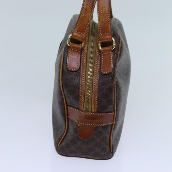 Celine Macadam Canvas Hand Bag PVC Brown Auth 71537