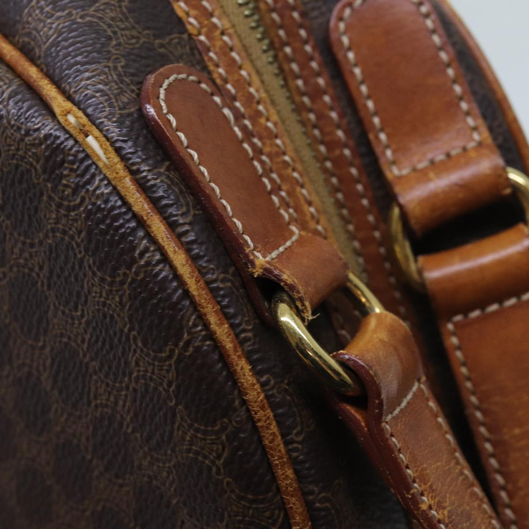 Celine Macadam Canvas Hand Bag PVC Brown Auth 71537