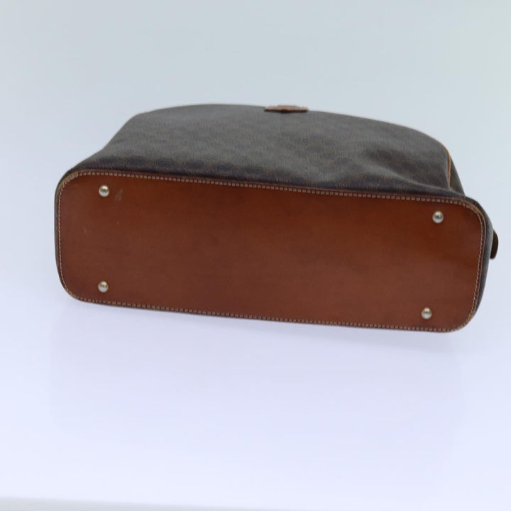 Celine Macadam Canvas Hand Bag PVC Brown Auth 71537