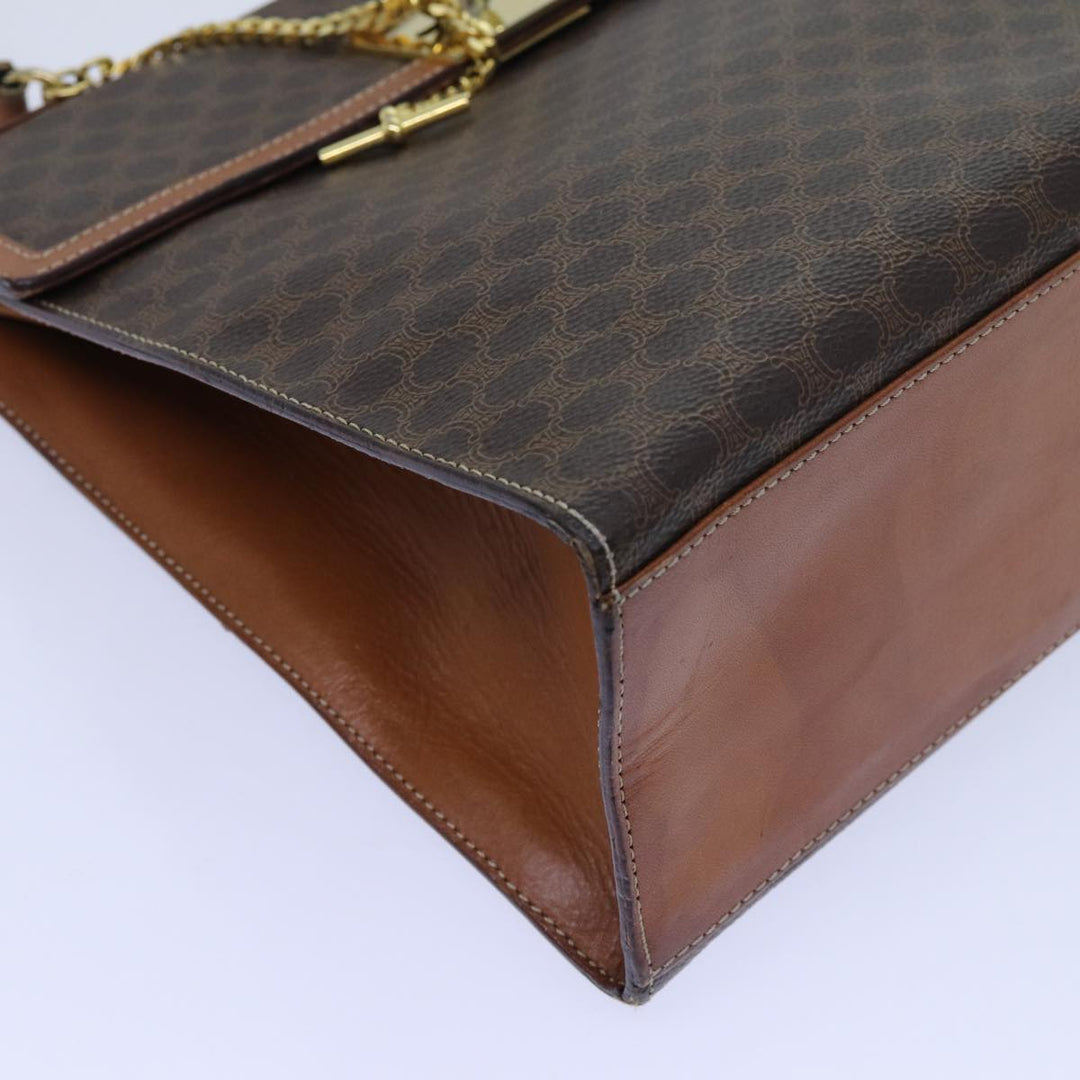 Celine Macadam Canvas Hand Bag PVC Brown  71538