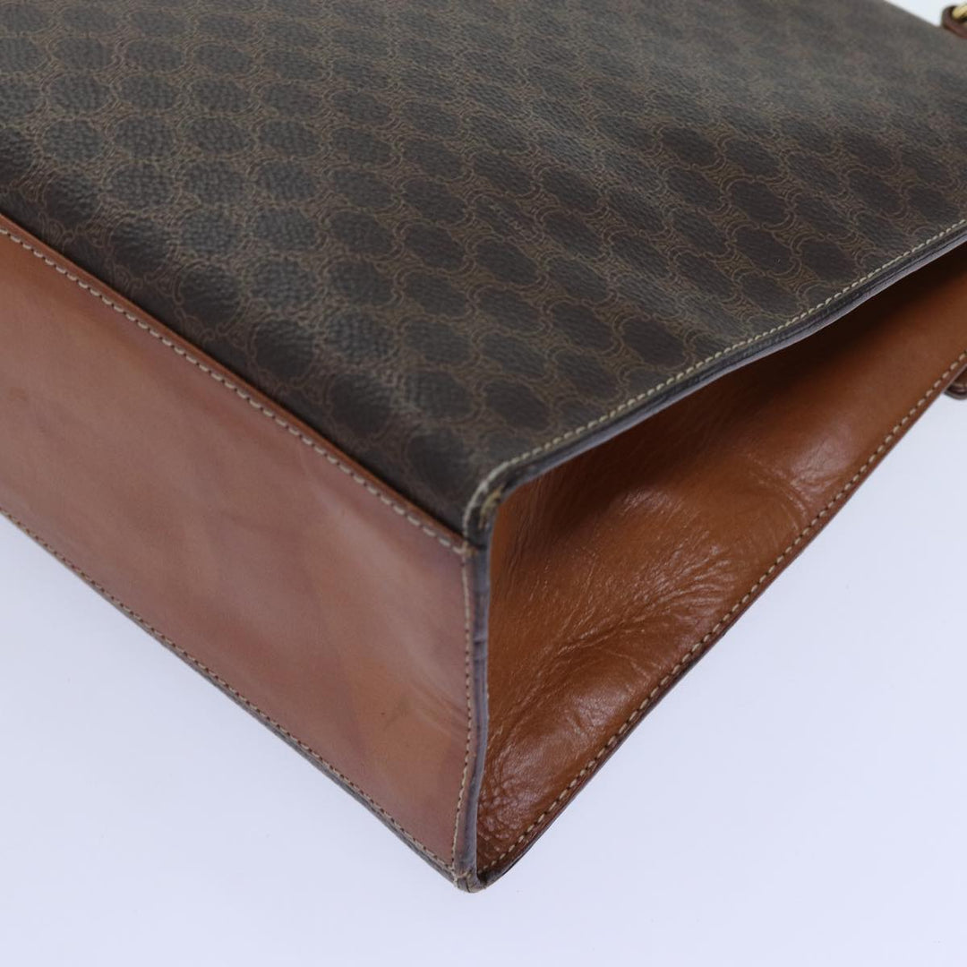 Celine Macadam Canvas Hand Bag PVC Brown  71538